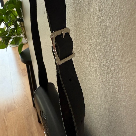 Vintage 90s Harley-Davidson Spell Out Leather Crossbody Bag Purse - Picture 4 of 10